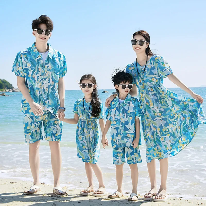 Plant Parent Clothing - Parent-child Matching Beach Couple Daughter Same