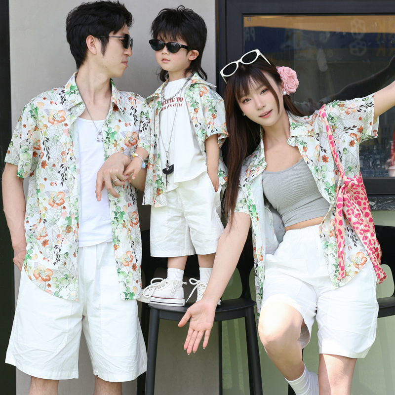 Plant Parent Clothing - Holiday Look Parent-child Floral Shirt for
