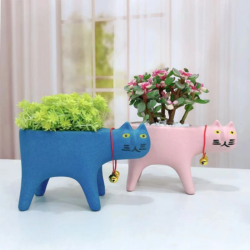 Cactus Mix Pot - Cat Flower Pot Creative Cute Ceramic