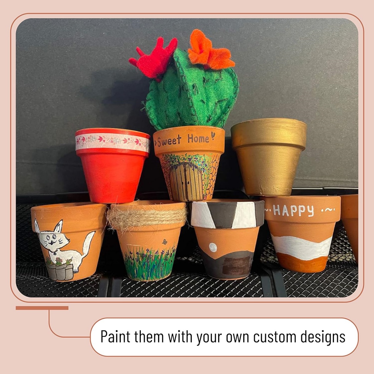 6pcs 4 inch Terracotta Pots Fl - Cactus Mix Pot review and price