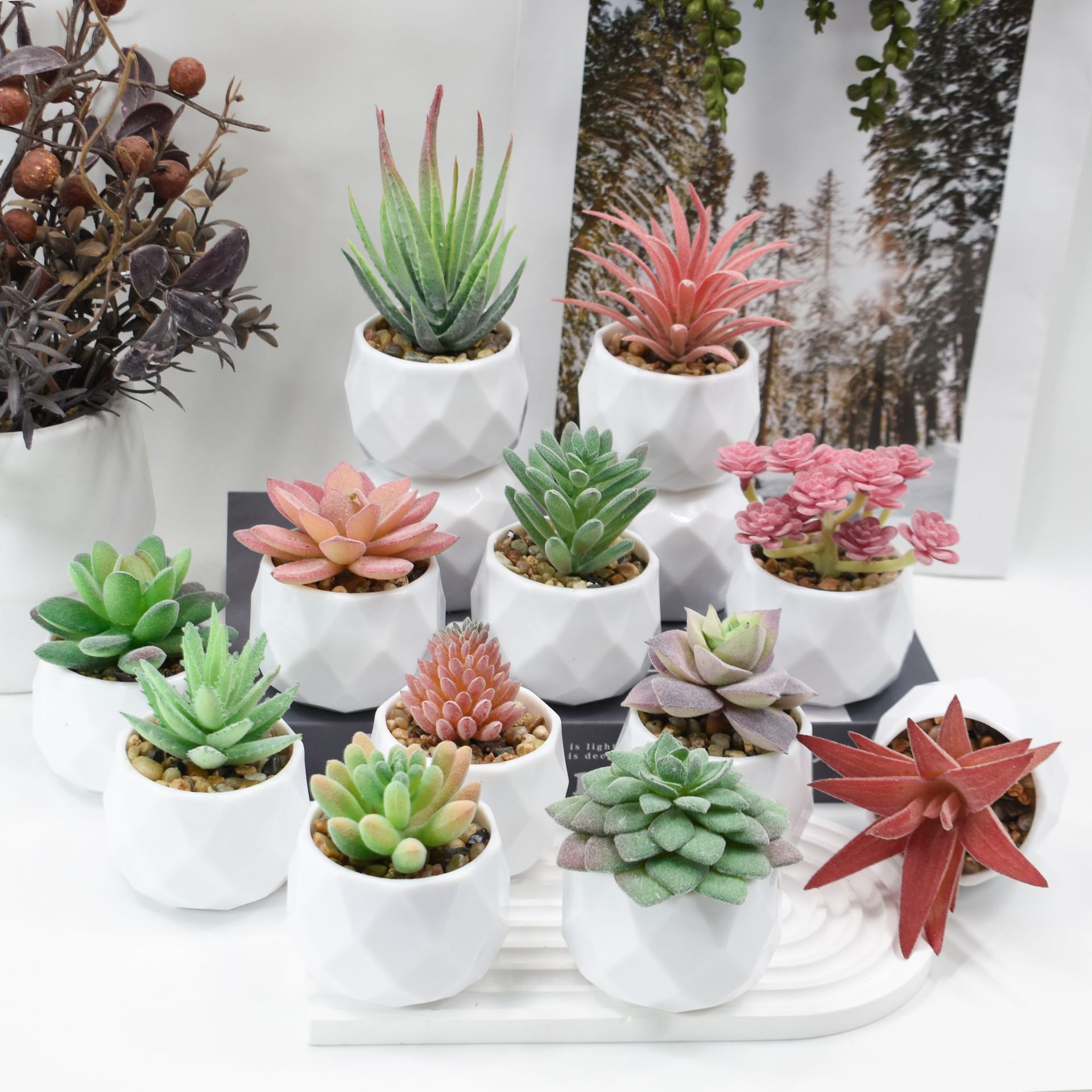 Mini Artificial Plants Simulat - Cactus Mix Pot review and price