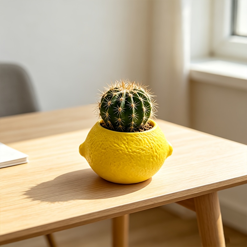 Lemon Shape Decorative Planter - Cactus Mix Pot review and price