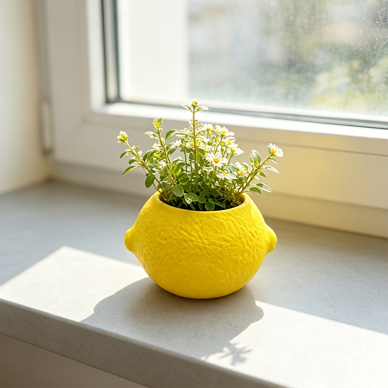 Lemon Shape Decorative Planter - Cactus Mix Pot review and price