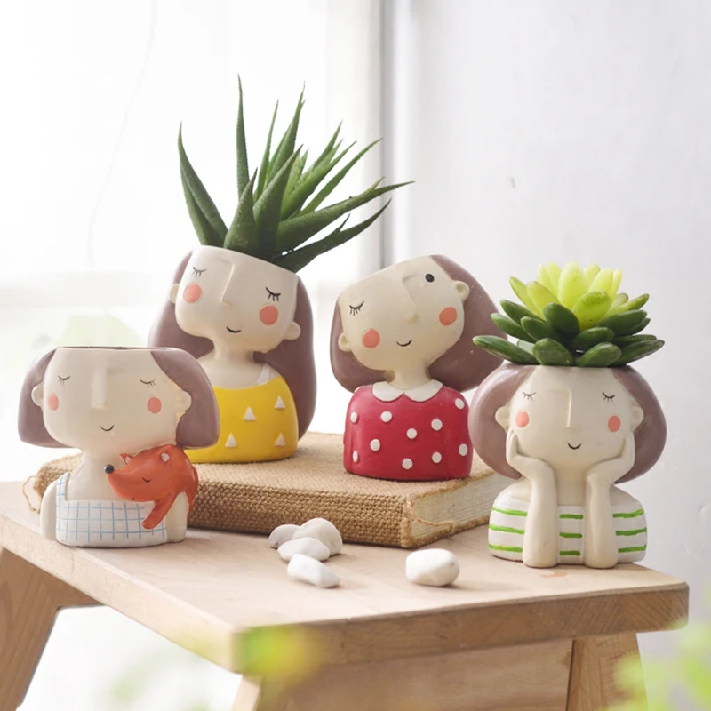 Lovely Girl Flower Pot for Suc - Cactus Mix Pot review and price