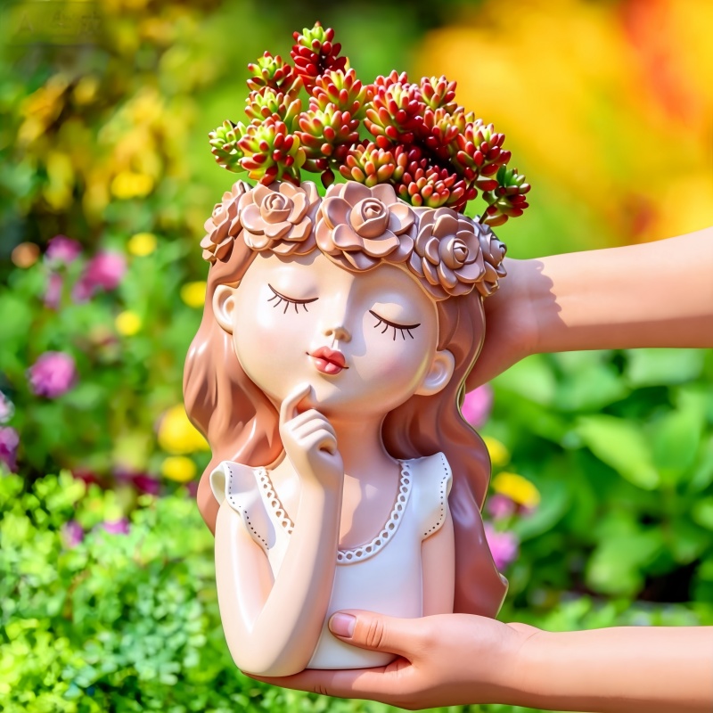 Large Fairy Girl Flower Pot Si - Cactus Mix Pot review and price